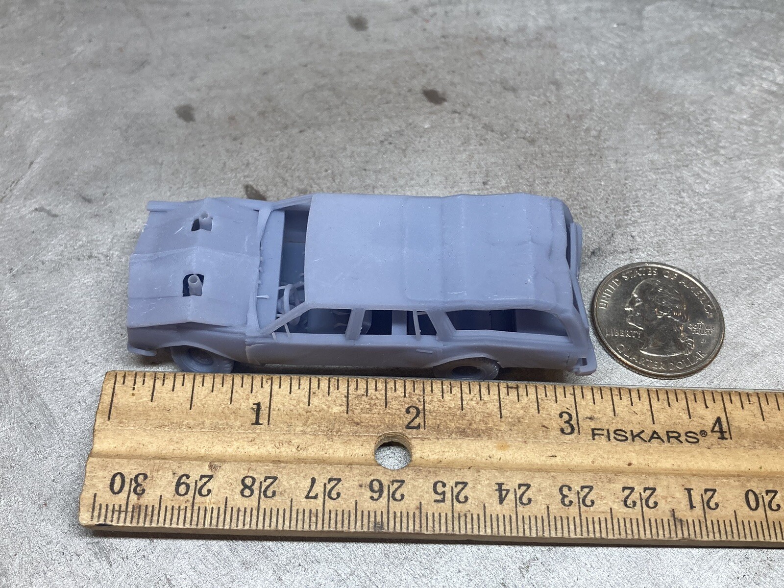 1/64 Scale 3D Printed Chevy Wagon Demolition Derby Demo Car For Diecast Diorama