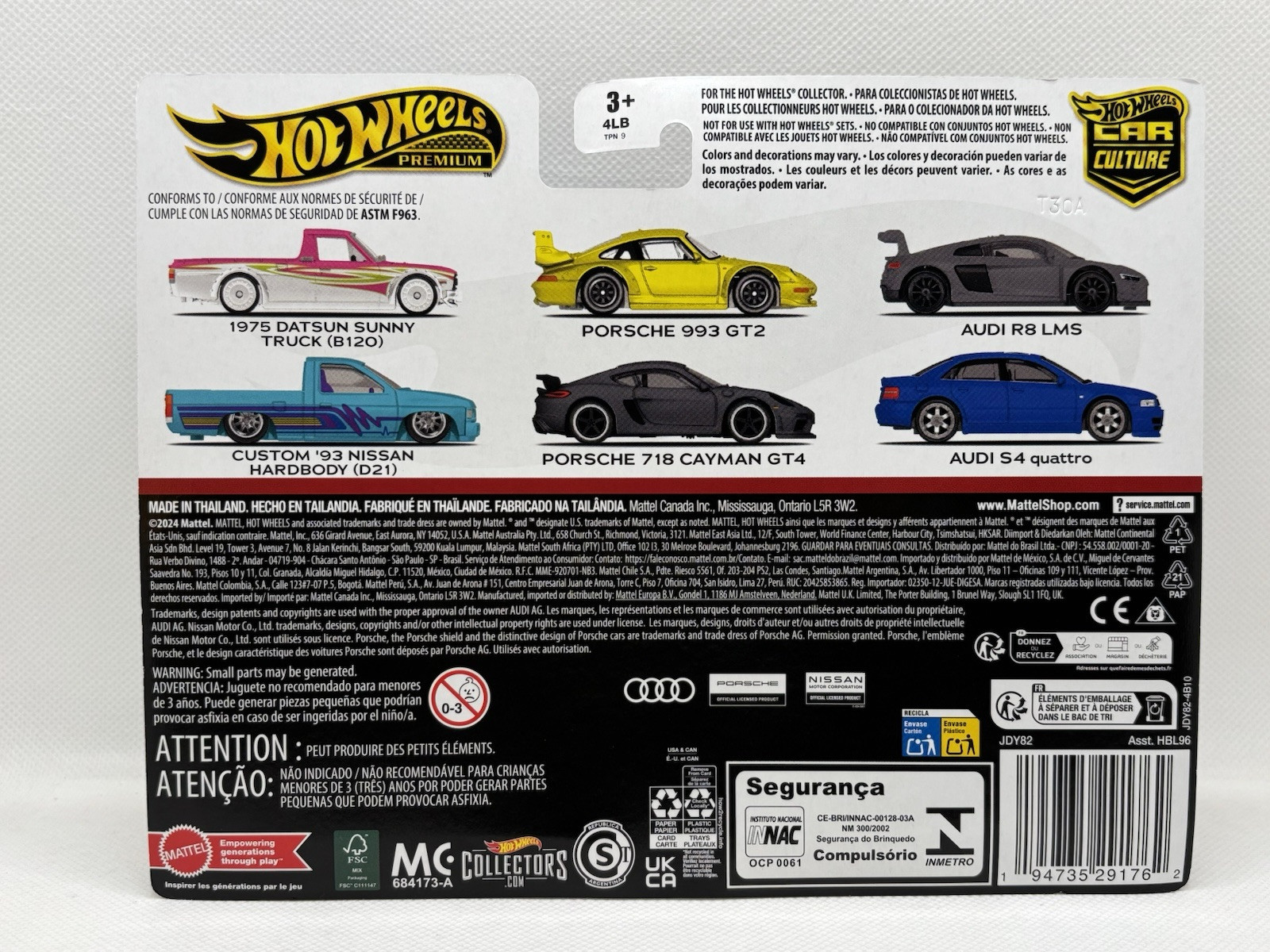 HOT WHEELS Premium Car Culture 2 Pack Audi S4 Quattro / Audi R8 LMS