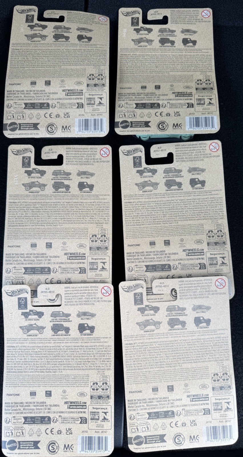 Hot Wheels Pantone Silver Series All 6 In The Set