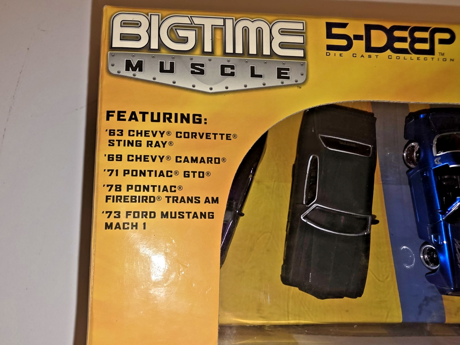 Jada Toys BigTime Muscle 5-Deep Corvette,Mustang, Camaro, GTO, DAMAGED BOX