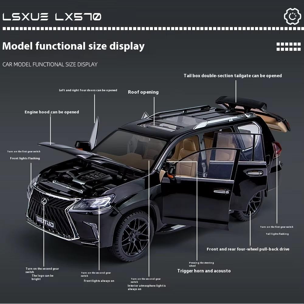 1:18 LEXUS LX570 Off-Road Car Diecast Alloy Metal Model Collection Kids Gift NEW