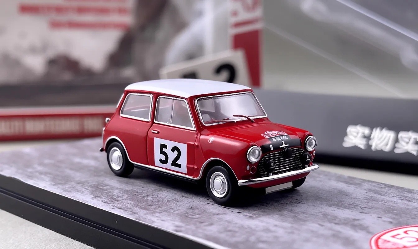 GCD 1:64 Red Mini #52 Morris Cooper S Rallye Sport Model Diecast Metal Car