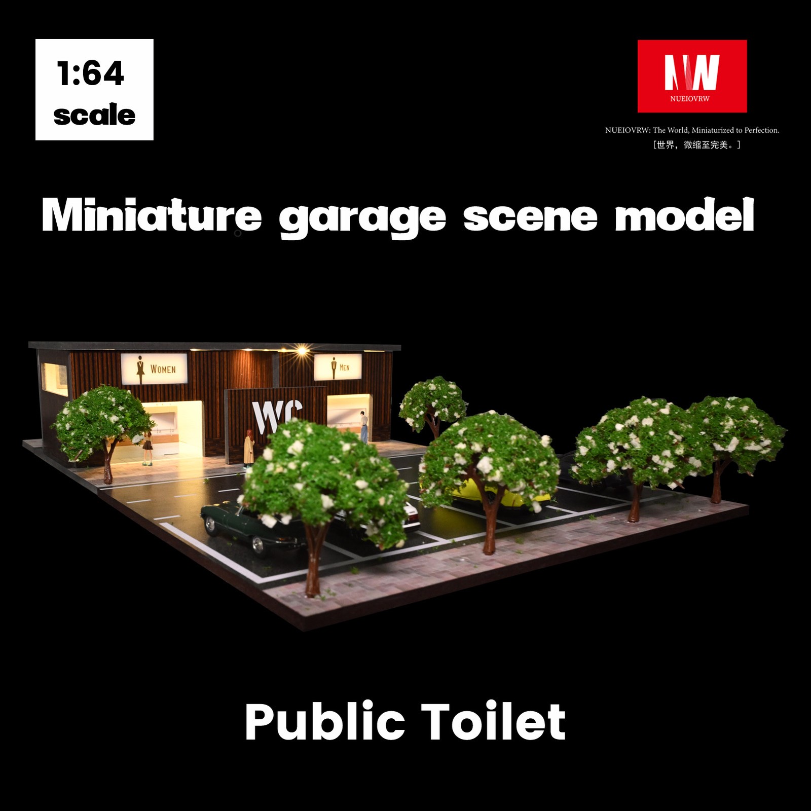 Diorama Diecast 1/64 Scale Garage Model City LED Street Buildings View Display