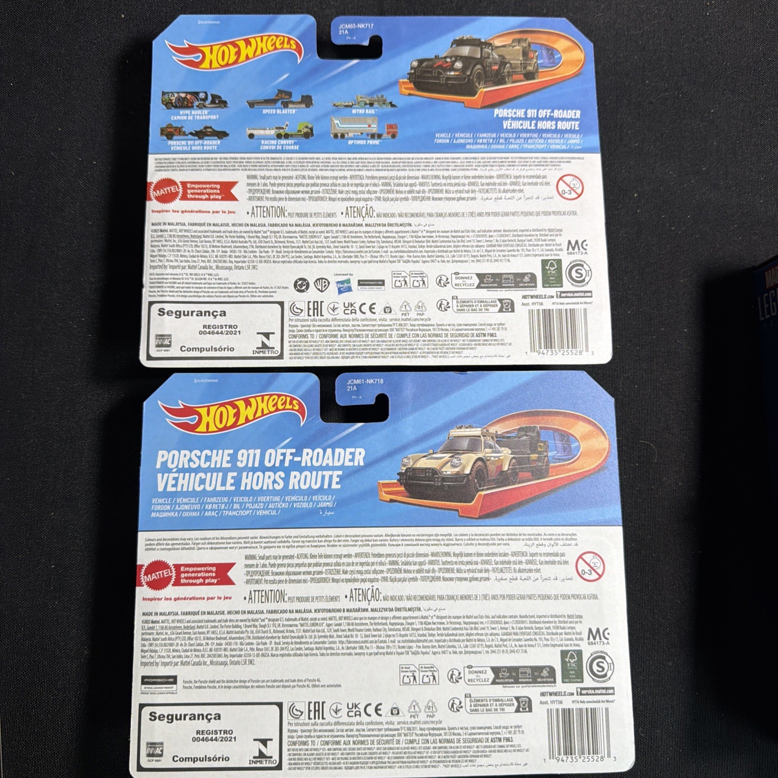 Hot Wheels 2025 Track Fleet Porsche 911 Off-Roader Black & Tan Set of 2 diff New