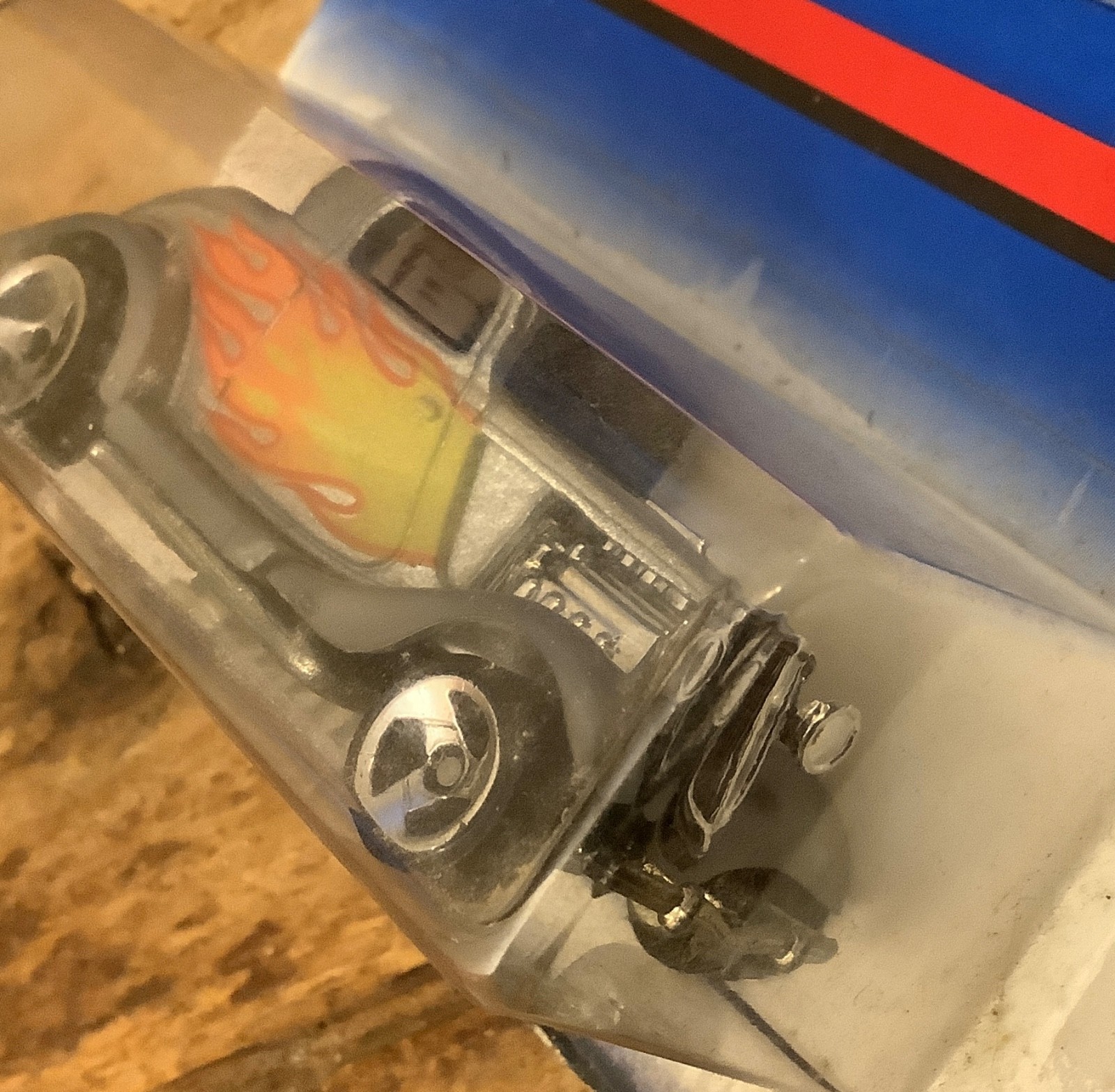 1992 Hot Wheels 3-Window ’34 #257 Three Spoke Wheels Silver With Flames