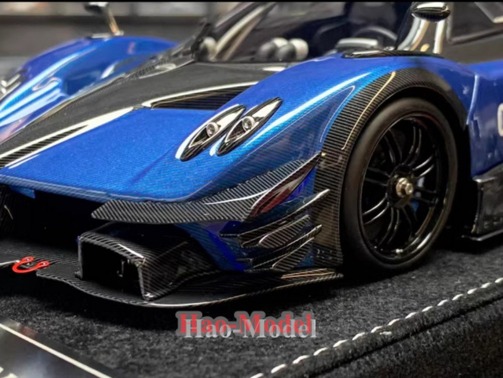 HH 1/18 Pagani Zonda R Safety Model Car painting Resin Diecast Gifts Blue carbon