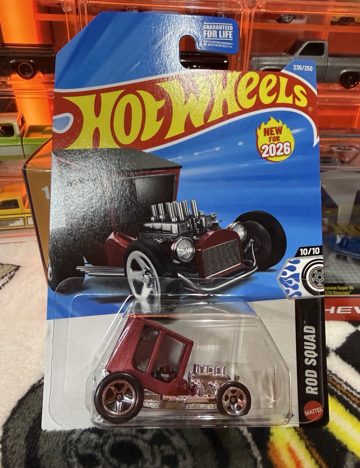 🔥L Case Hot Wheels Rod Squad Uncertain-T 2026 Red/Silver Diecast Car 1:64