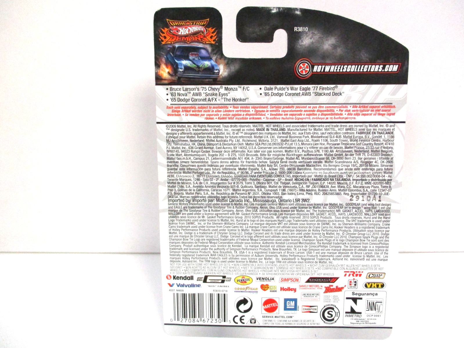 HOT WHEELS – DRAG STRIP DEMONS BRUCE LARSON USA-1 CHEVROLET MONZA FUNNY CAR