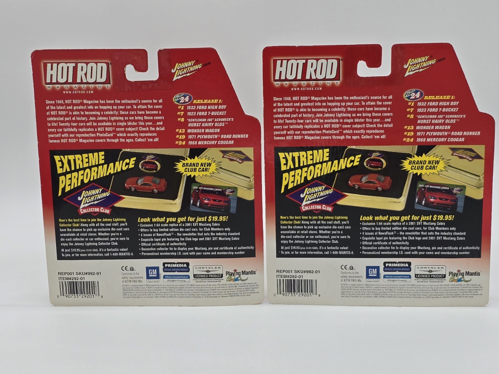 Johnny Lightning – Hot Rod Series – 2 Car Lot – Ford High Boy & Plymouth