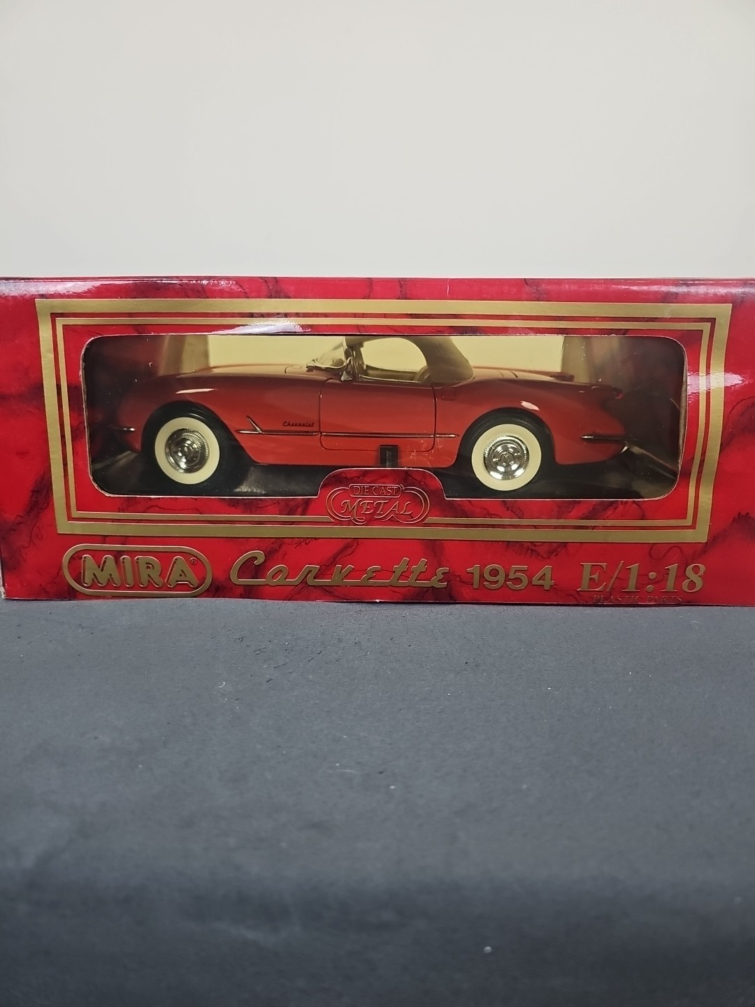 Vintage Mira Golden Line 1954 Chevrolet Corvette RED 1:18 #6195 NICE!!