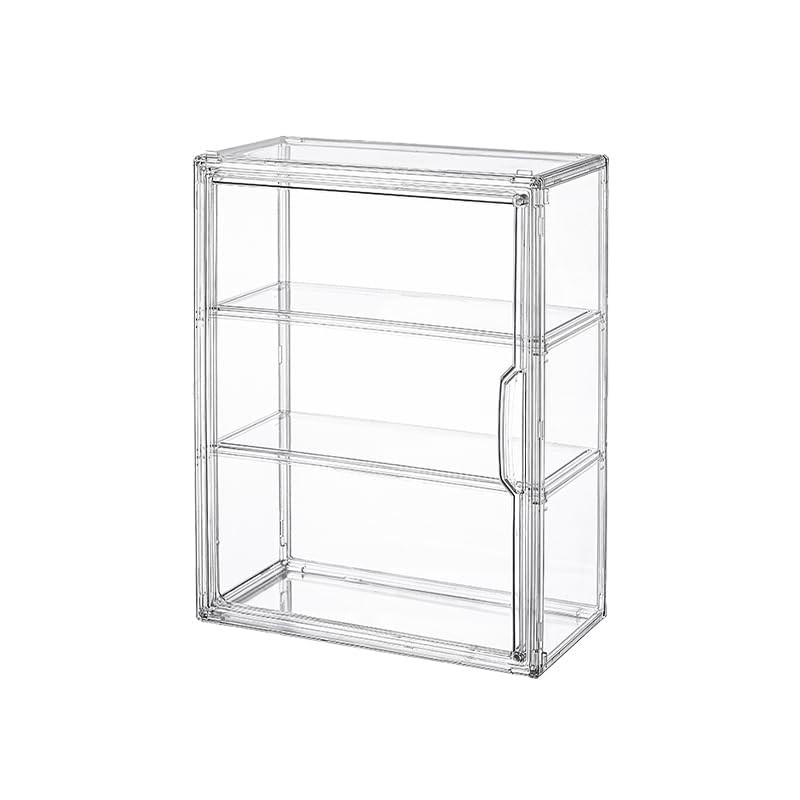 BOHOIDEE 3 Tiers Clear Display Case for Figures, Wall-Mounted Medium,