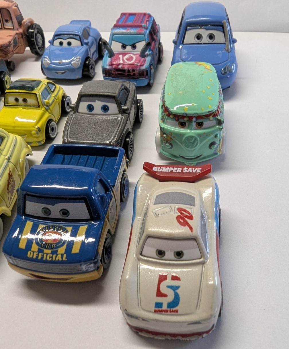 Disney Pixar Cars Mini Racers Diecast Matte Lot Of 18 Cars
