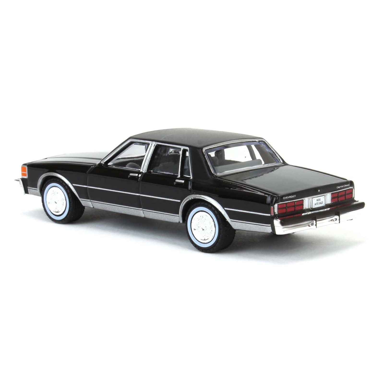 1/64 1988 Chevy Caprice Classic Brougham, Black, Rick’s Auto Sales GL51624