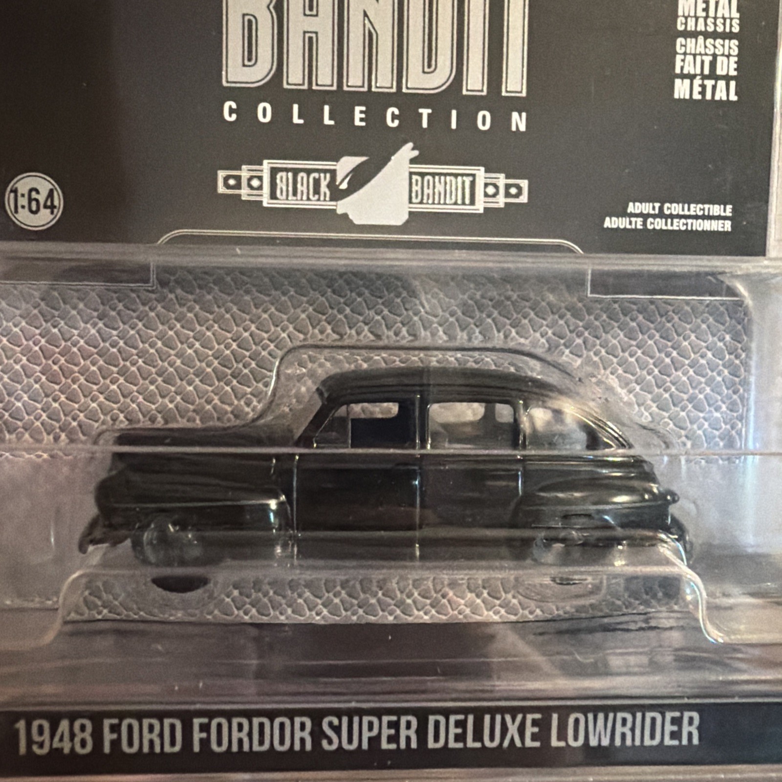 1948 Ford🖤Fordor Super🖤Deluxe Lowrider Black Edition 1/64 Diecast Black Bandit