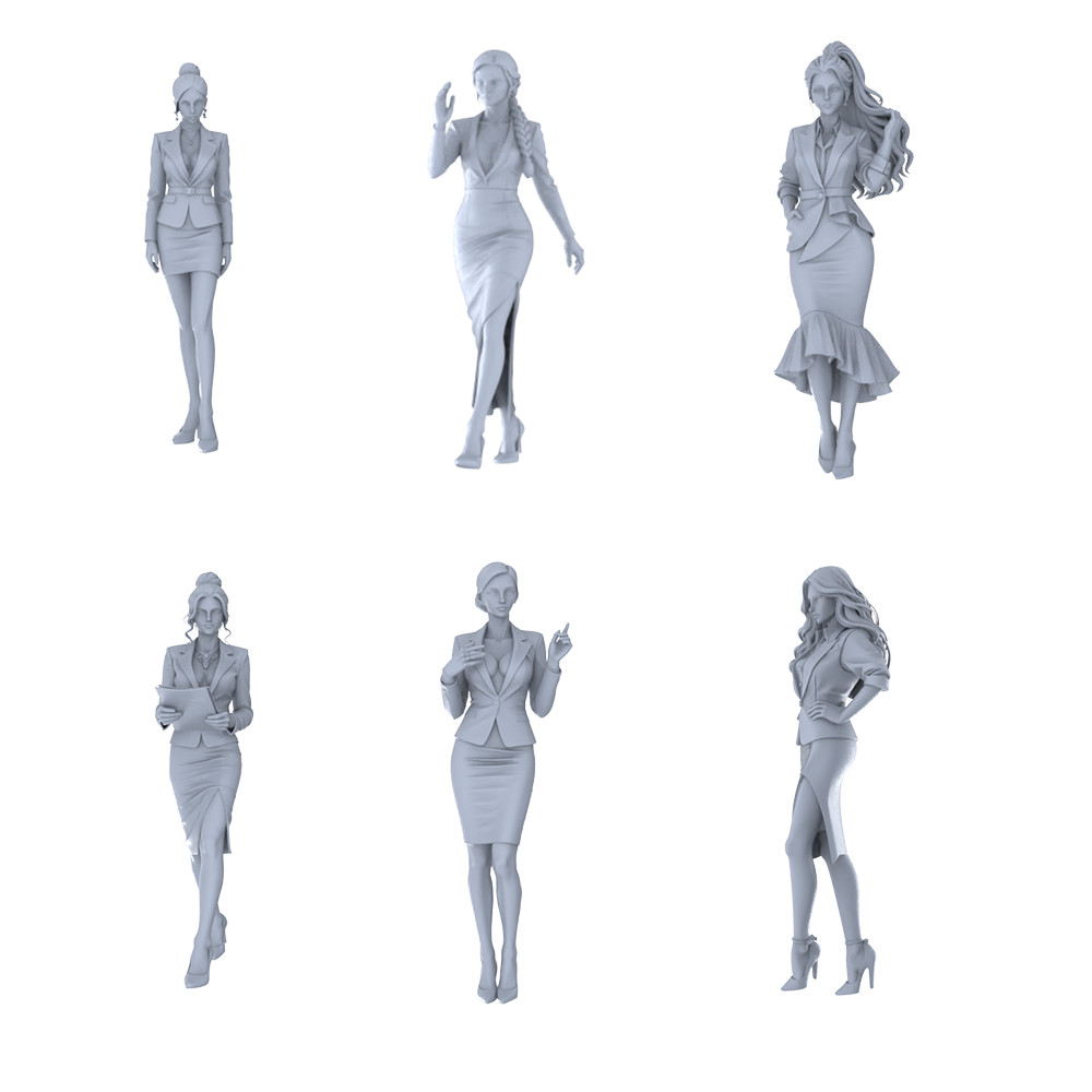 MRY-SFW 1/64/87 Modern Figure Professional Businesswoman Elite Miniature Diorama