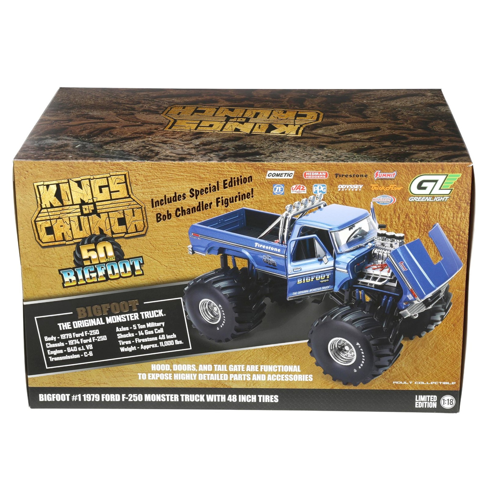 1/18 Bigfoot #1 1974 Ford F-250 Monster Truck with 48-inch Tires, GLT13685