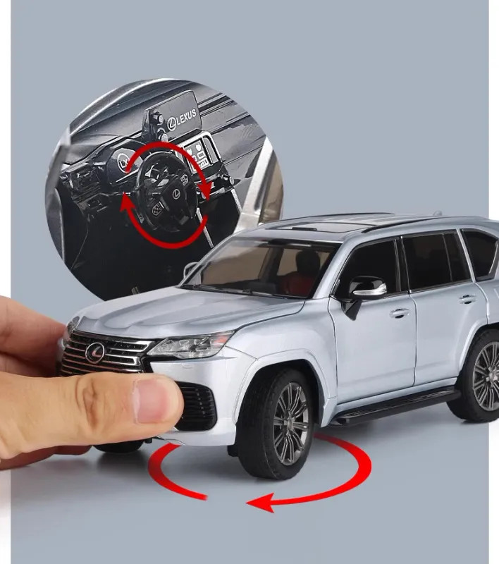 1:24 Lexus LX600 SUV Alloy Diecast Car Model Sound Light Kid’s Toy Collectibles