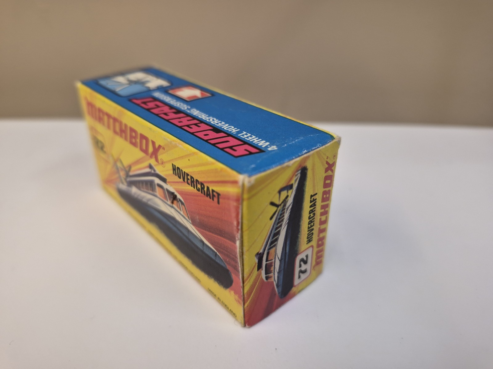 Vintage Lesney Matchbox Superfast #72 SRN6 HOVERCRAFT Diecast with Original Box.