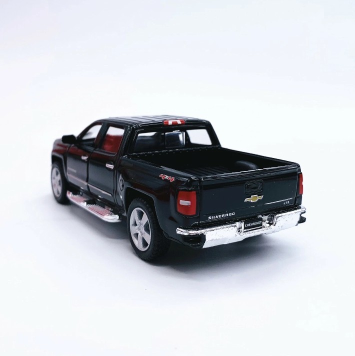 ⚫ Kinsmart 1:46 Scale 2014 Chevrolet Silverado – 5″ Diecast Toy Truck – Black