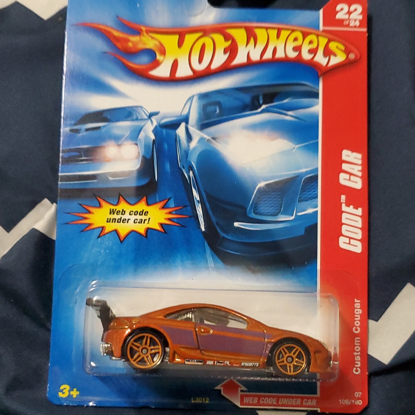 Hot Wheels 1:87 Custom Cougar Code Car Orange Purple Diecast Car 2007