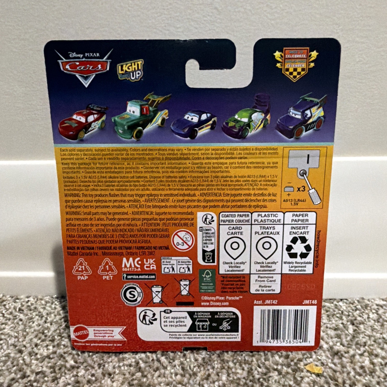 2026 Disney Pixar Cars Light-Up Complete Set of 6 McQueen, Mater, Sally And More