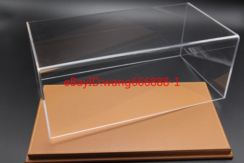 Acrylic Display Case Show Case Pu Leather Base Model For 1/18 Car Model Collect