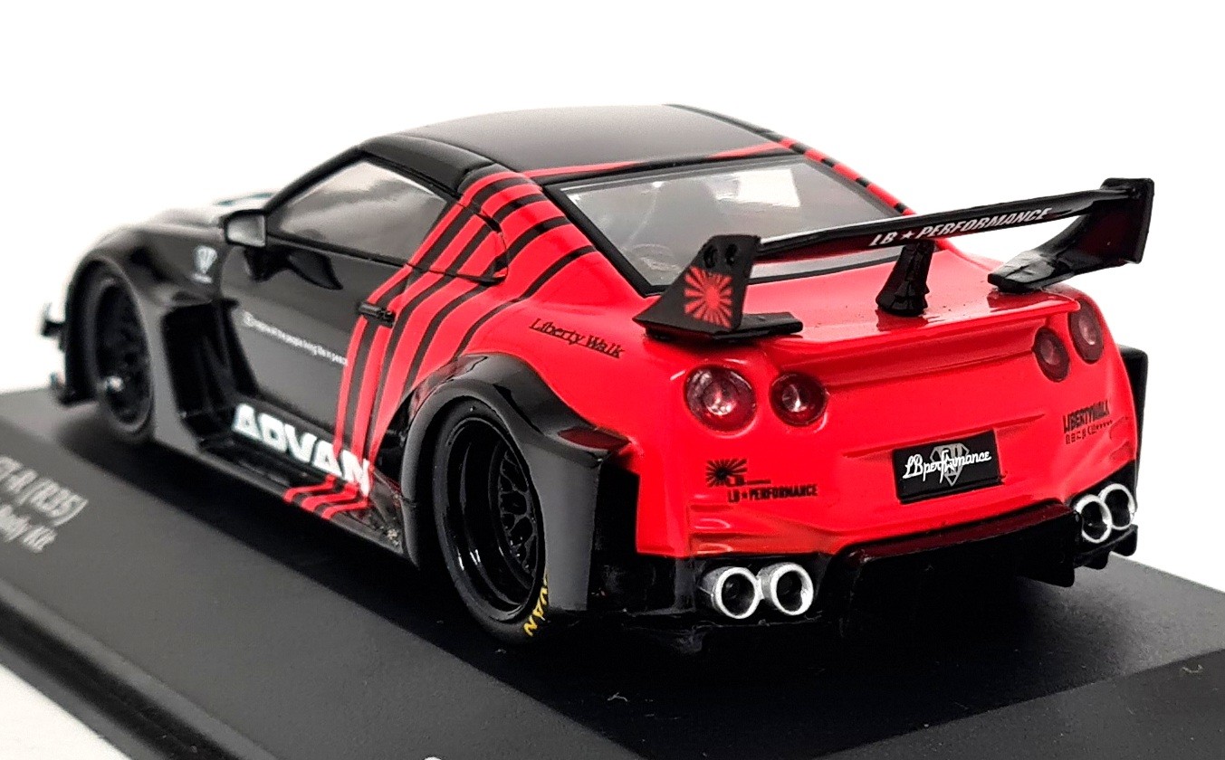 Solido 1/43 Nissan GT-R R35 Advan Liberty Walk Body Kit Black Diecast Model Car