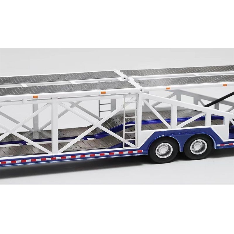 GCD 1:64 Diecast Car Carrier Trailer 10-Unit Loading Black Blue Metal Model