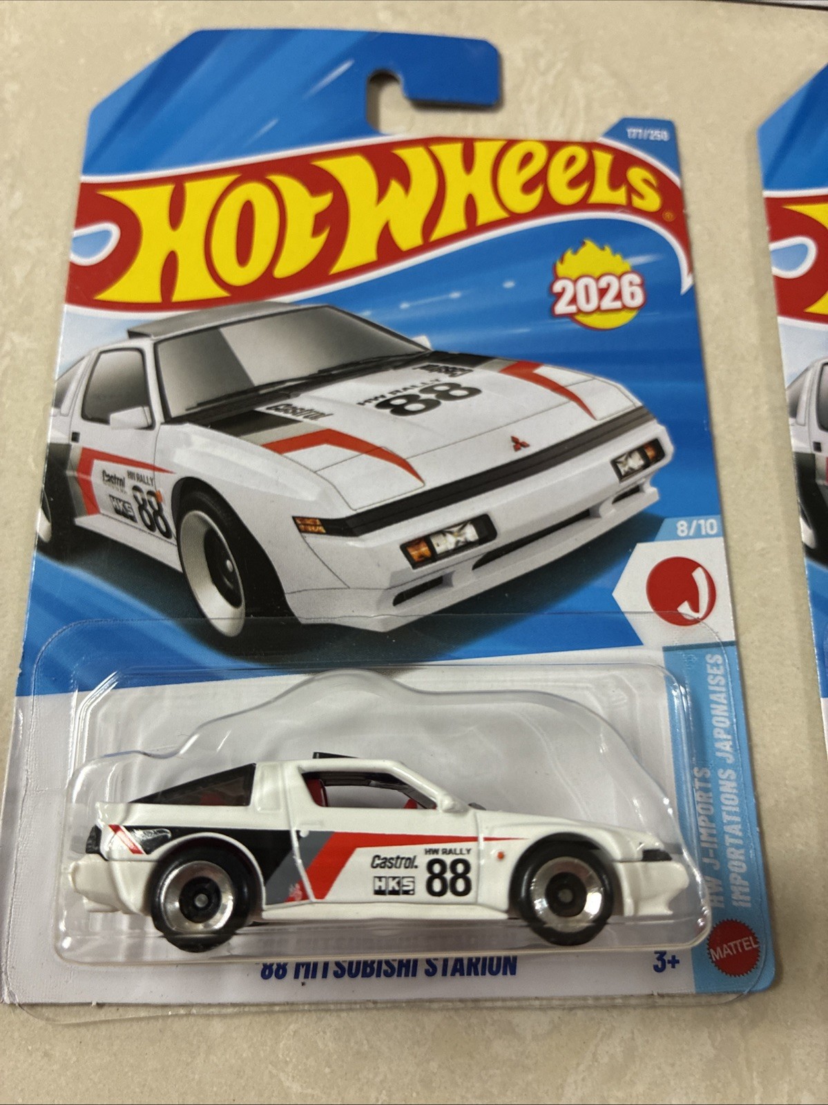 3 Hot Wheels ’88 Mitsubishi Starion Mainline 2026 177/250 HW J-Imports 8/10 Lot