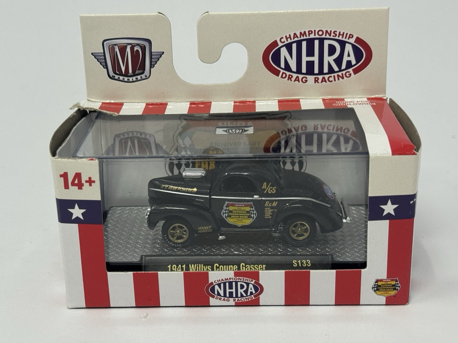 M2 Machines NHRA Black 1941 Willys Coupe Gasser S133 S1