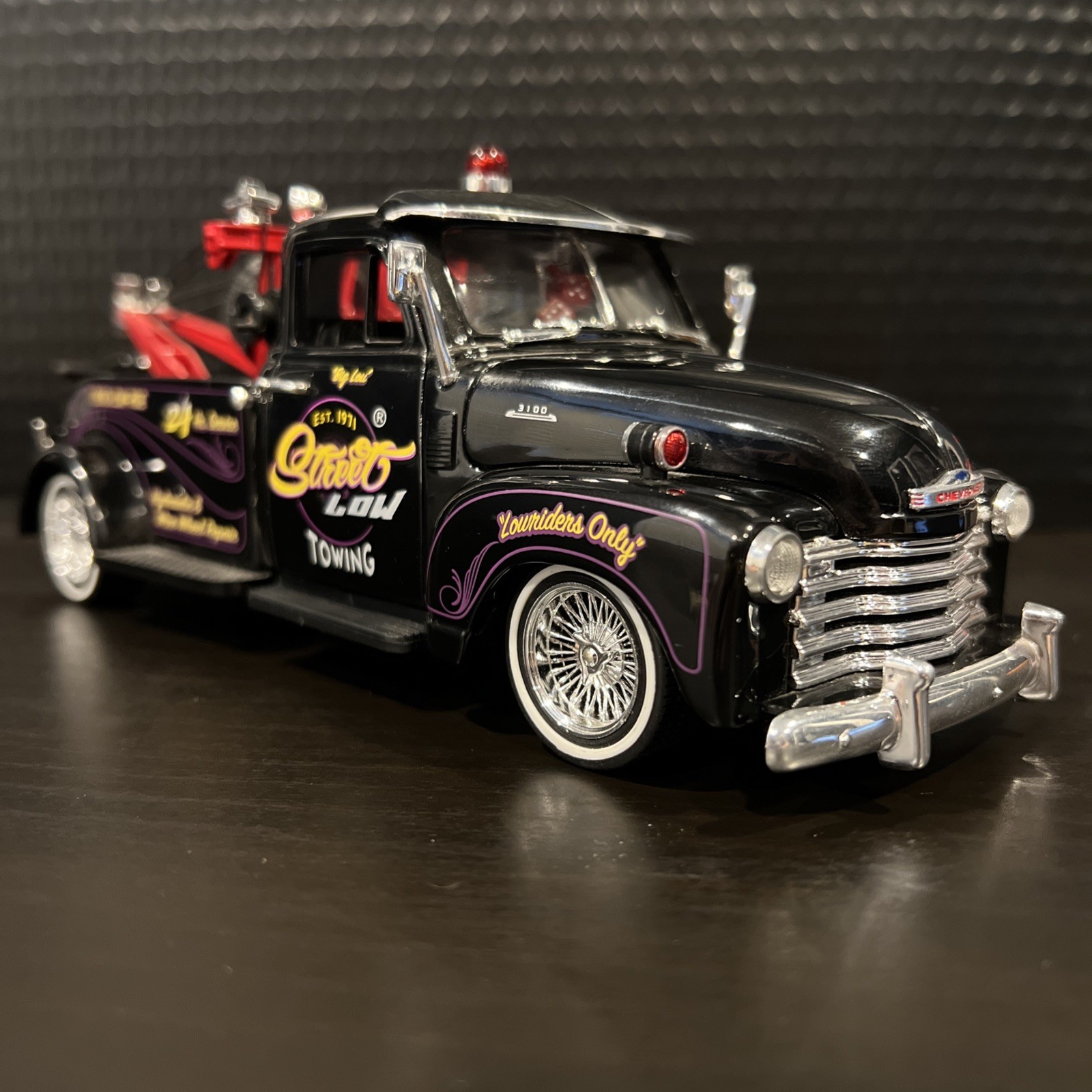 Vintage 2003 Jada Street Low 1953 Chevrolet 3100 Tow Truck Nice Cables/Paint