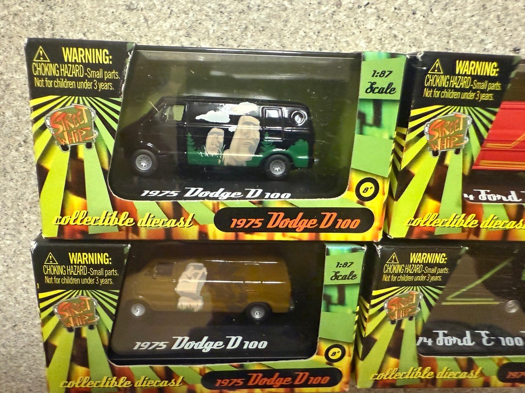 Fresh Cherries 1974-75 Ford E-100 VAN & DODGE D100 VAN 1/87 HO Scale Lot of 4