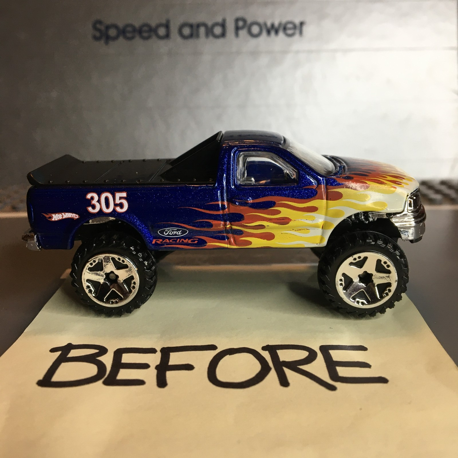 Hot Wheels Team Ford Racing F-150 Pickup CUSTOM Super Real Riders Wheel Swap
