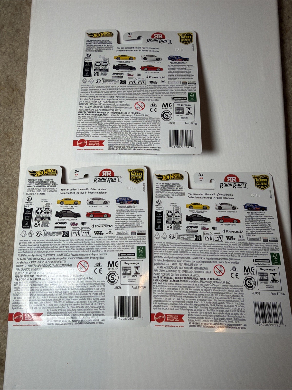 Hot Wheels 2025 Car Culture M Case Ronin Run II Set of 3 Cars FPY86-961M In Hand