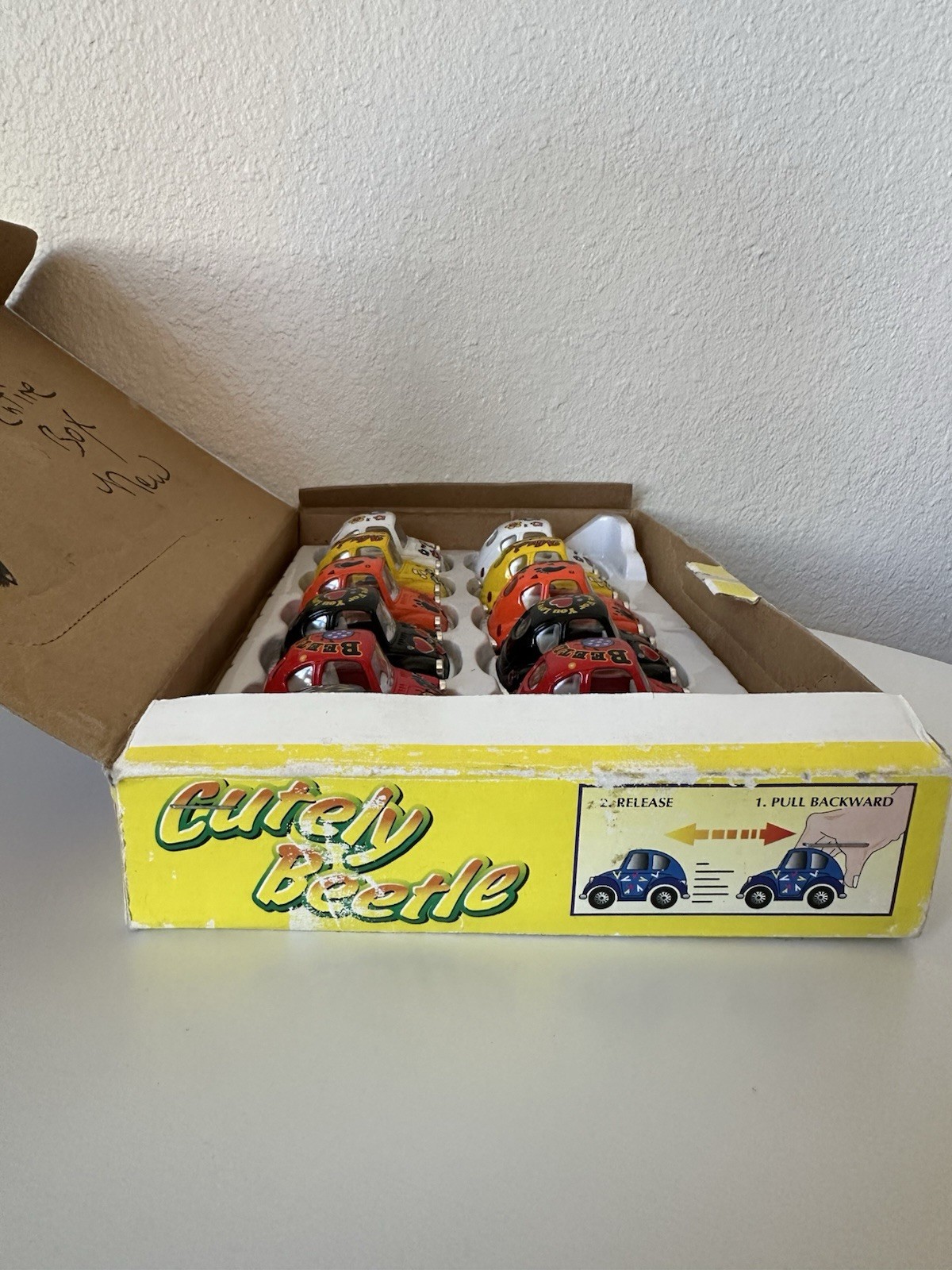 Group Of 12 Mini VW Cutely Beetle cars With original Box With 6 Different Colors