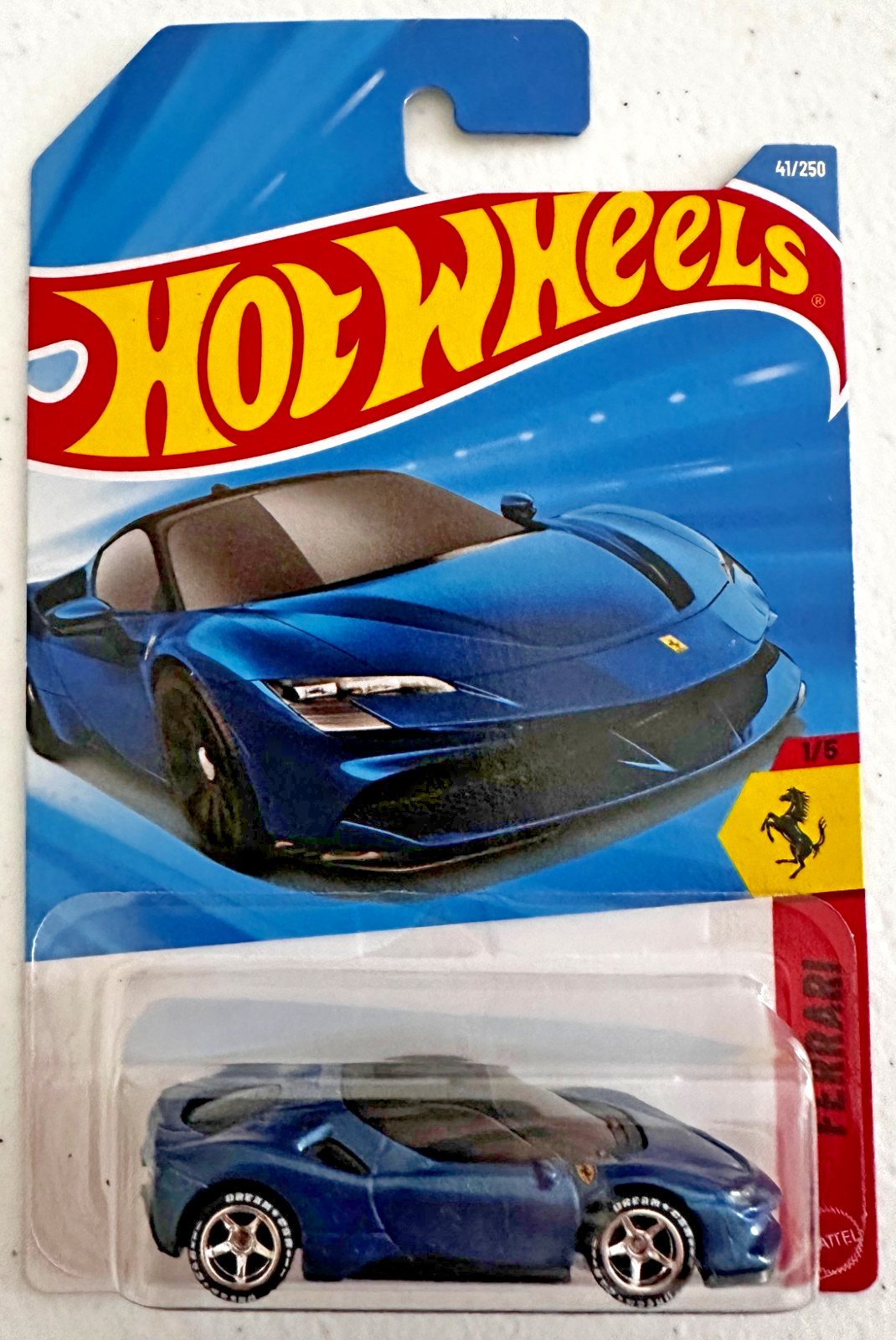 2026 Hot Wheels Basic Series Ferrari SF90 Stradale Rubber Tire Wheel Swap Carded