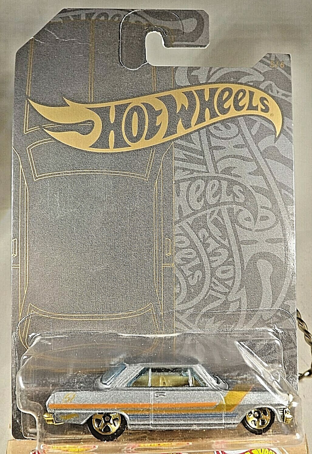 2019 Hot Wheels Satin & Chrome 5/6 ’63 CHEVY ll Gray w/Gold 5 Spoke Wheels