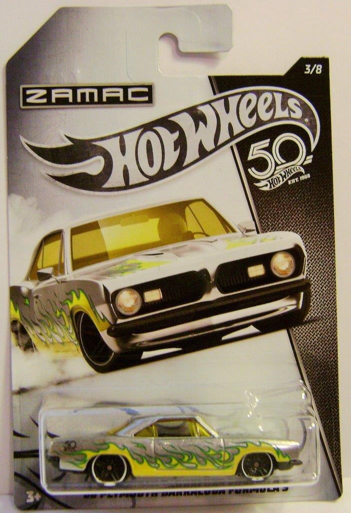 1968 ’68 PLYMOUTH BARRACUDA FLAMES ZAMAC 50 YEARS 3/8 HOT WHEELS DIECAST 2018