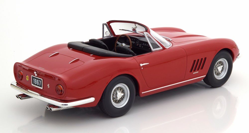 KK Scale 1:18 FERRARI 275 GTB4 NART SPYDER RED 1967 WITH REMOVABLE SOFT-TOP