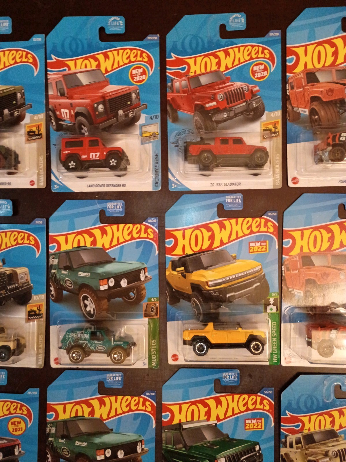 Lot of 12 Hot Wheels Land Rover Range Rover Velar and Jeep Factory Fresh