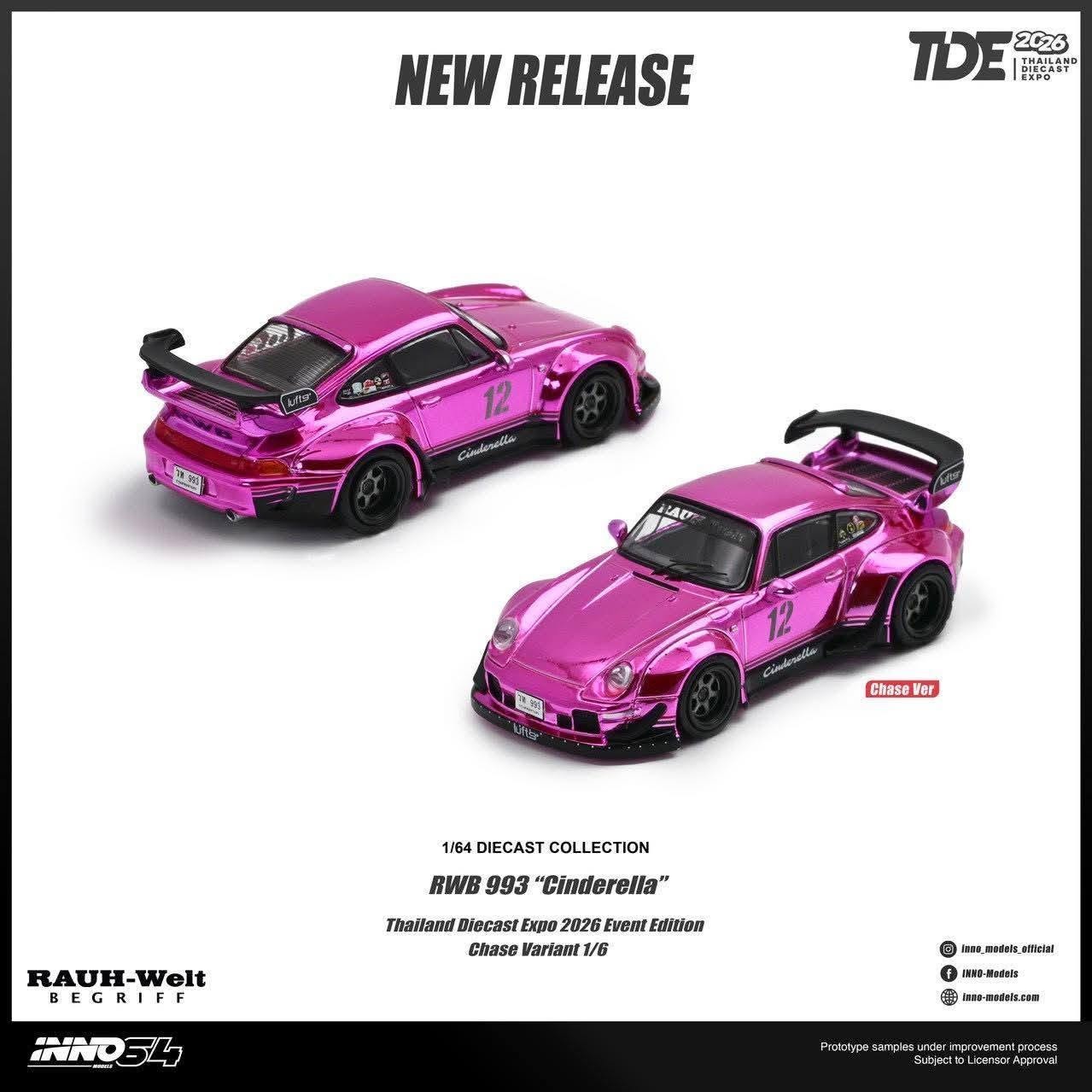 CHASE INNO64 Porsche RWB 993 “Cinderella” TDE 2026 + Exclusive Coval Case