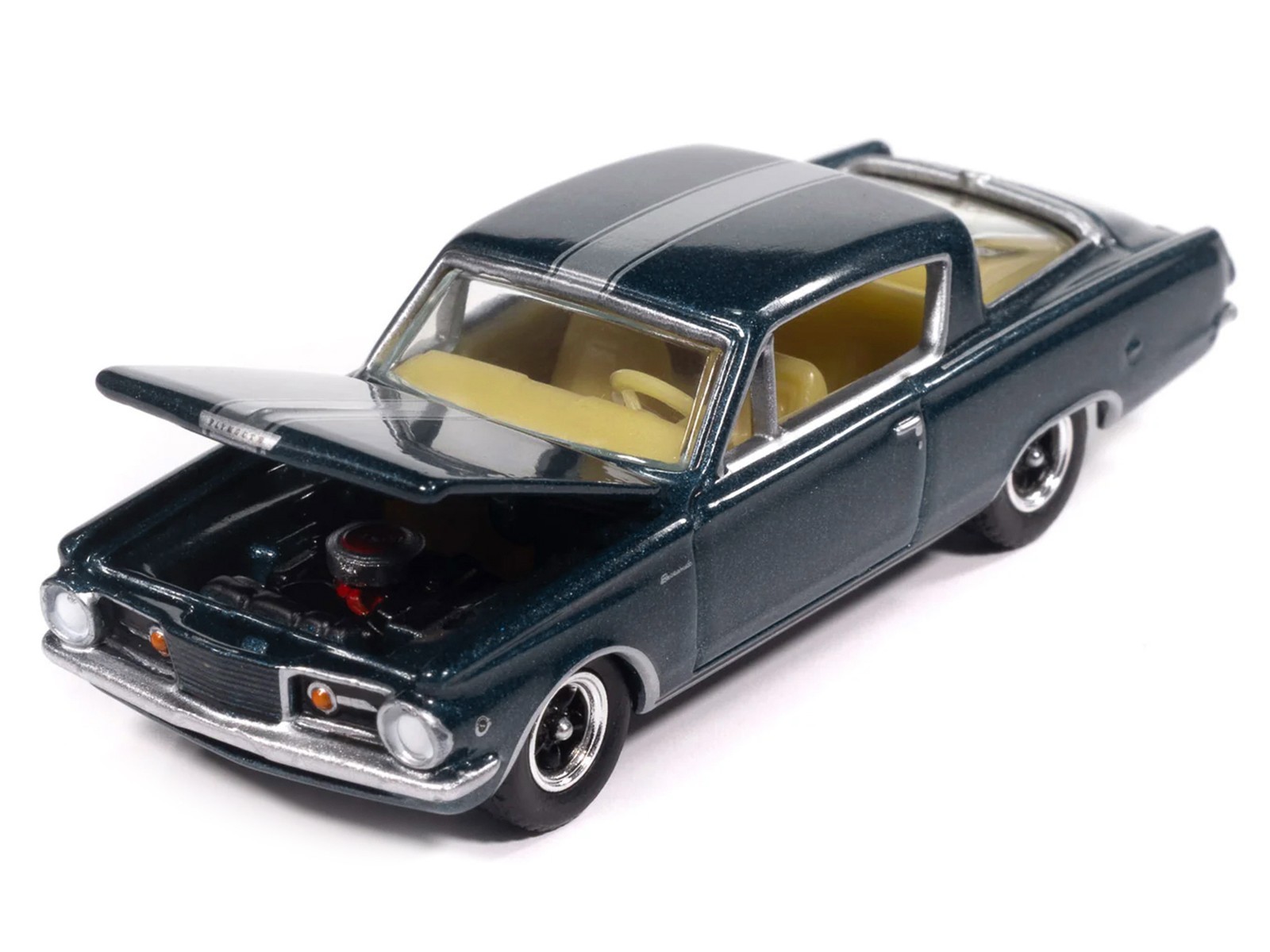 1965 PLYMOUTH BARRACUDA FORMULA S DARK BLUE 1/64 BY AUTO WORLD 64522-AWSP207 B