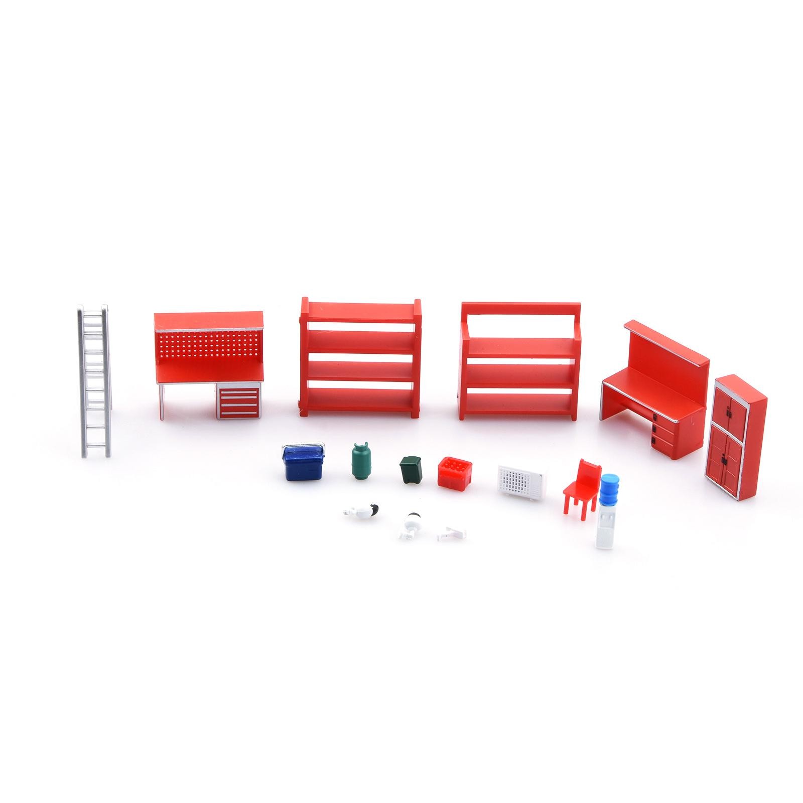 1/64 Dioramas Model Display Furniture Tools Deco Garage Parking Lot Model Scene