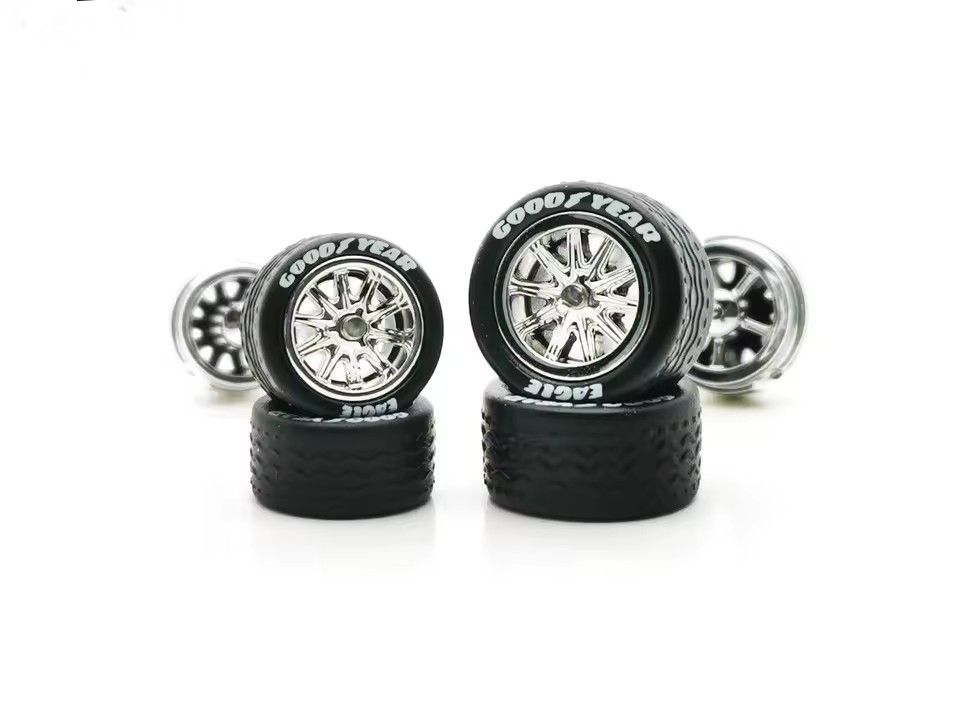 5 Sets 10 Spoke Rims & 10/13mm Staggered Rubber Tire YOU CHOOSE Style Wheel Swap