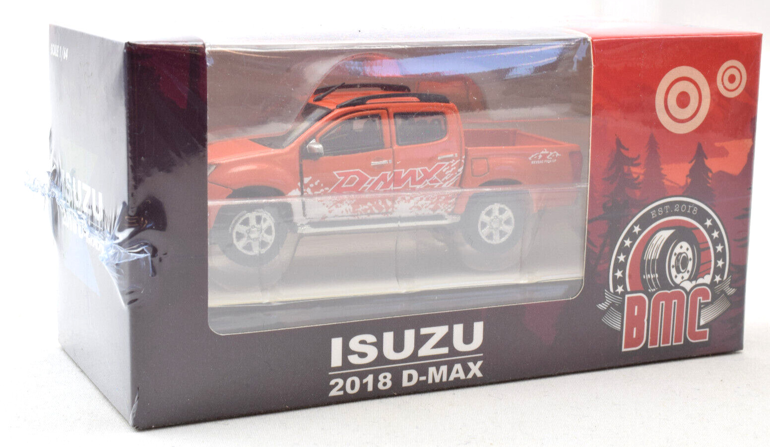 BM Creations 2018 Isuzu D-Max – Orange W/ Accessory Pack – LHD 1:64 Diecast Car