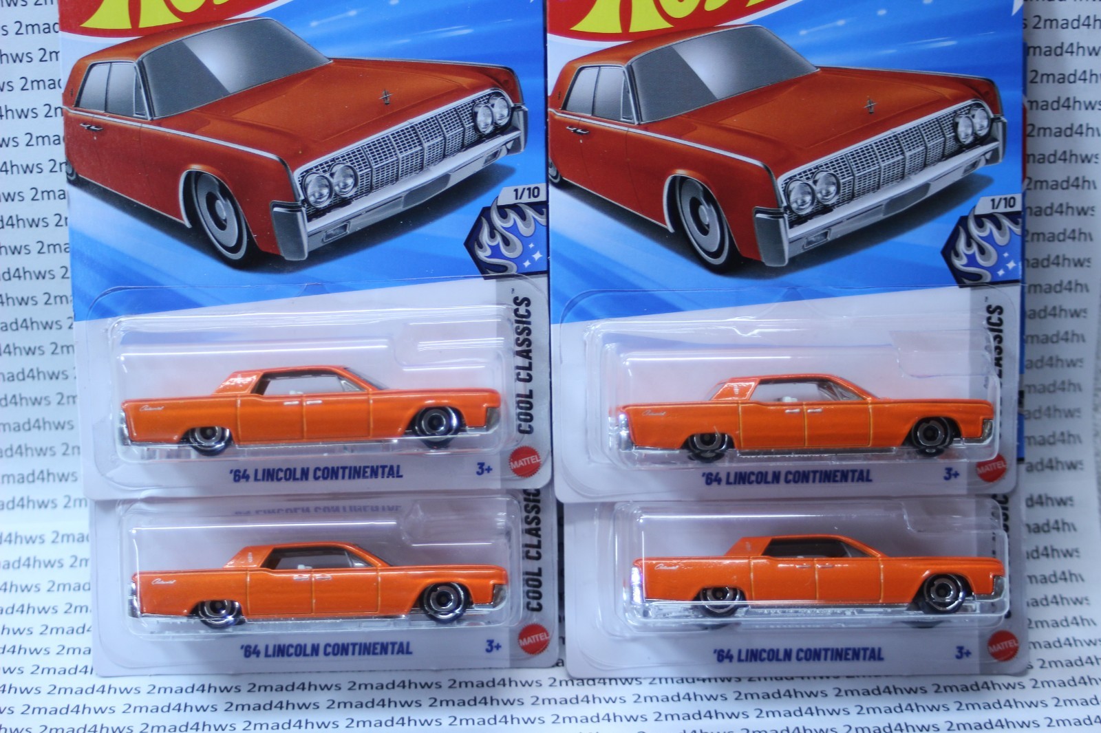 2026 Hot Wheels lot of 4 Orange ’64 Lincoln Continental 170/250 FREE SHIPPING