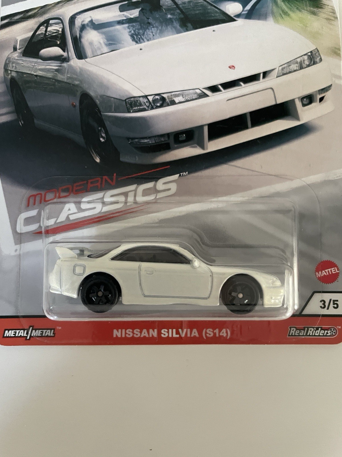 Hot Wheels ERROR Modern Classics White Nissan S14 No Light Tampos Dual Protector