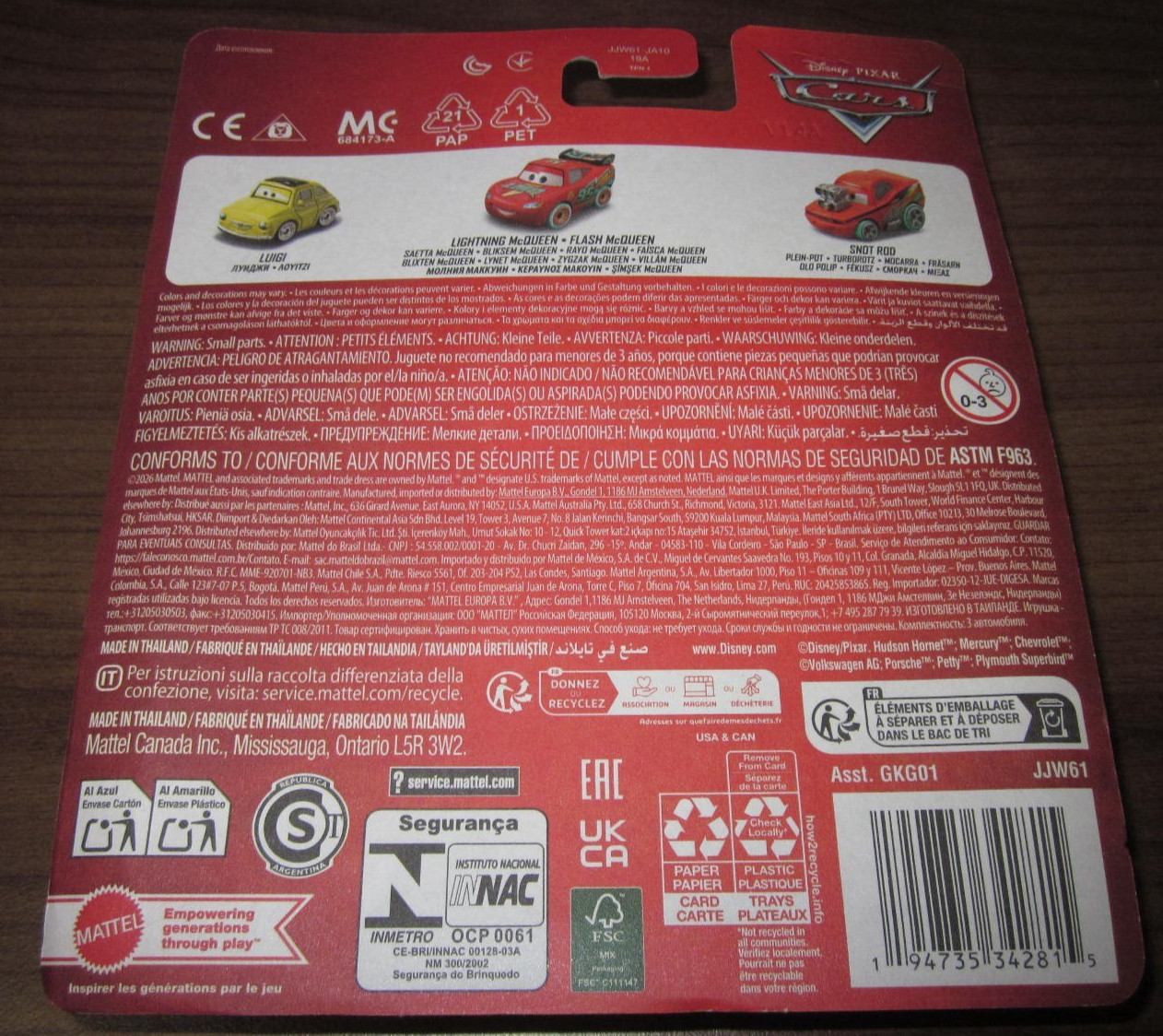 Disney Pixar Cars 2026 Race to Celebrate Mini Racers ~ Lugi, McQueen, Snot Rod