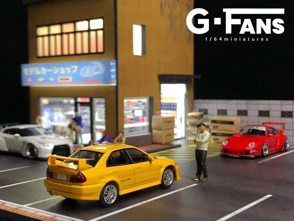 Diorama 1:64 Car Garage Model LED Lighting City Car Showroom Scene Display Model