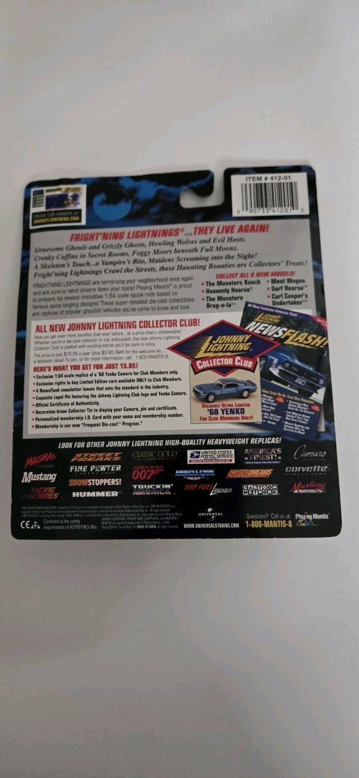Johnny Lightning Frightning Lightning “The Munsters Koach” Diecast On Card New